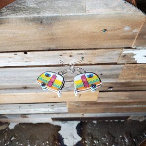 Vintage Camper Earrings - 2D - Acrylic - Double Sided